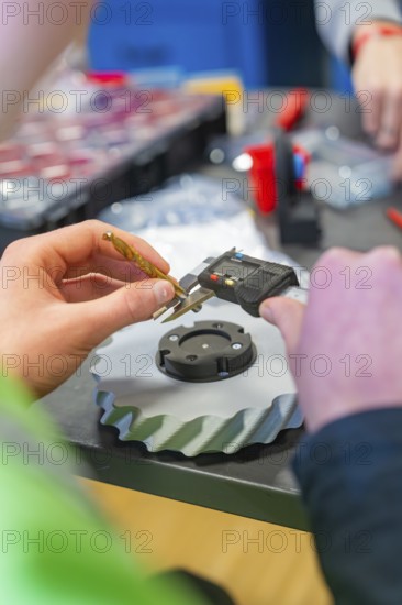 Caliper is used to measure a gear in a technical environment, Jugend Forschungszentrum Nagold,