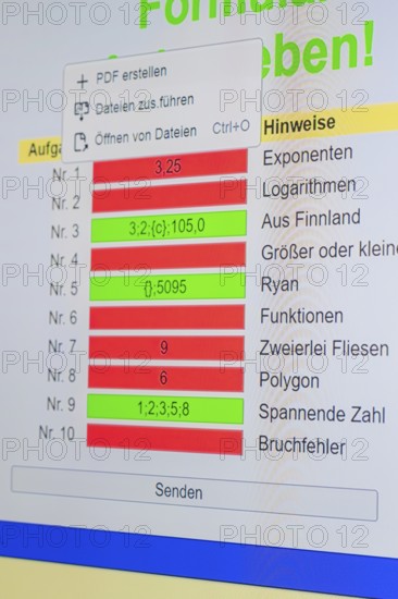 Digital form with color-coded elements is displayed, Jugend Forschungszentrum Nagold, Landkreis