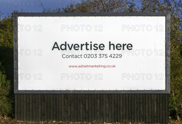 Advertise here message empty billboard sign website contact details and phone number, Adnet outdoor