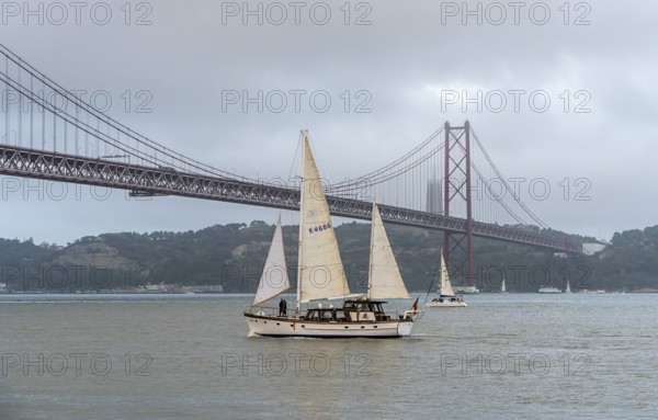 The Ponte 25 de Abril, 3.2 km long bridge in Portugal with a 2278 meter long suspension bridge