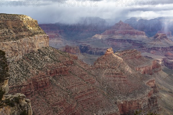 Light winter storm weather over The Grand Canyon in northern Arizona