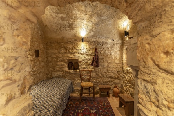 Monks' rooms at Hosios Lukas Monastery, UNESCO World Heritage Site in Steiri, Greece