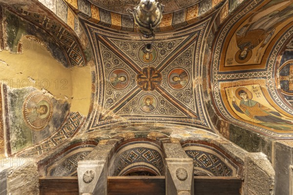 Mosaics and frescoes of the Katholikon dome, Hosios Luke monastery, UNESCO World Heritage Site in