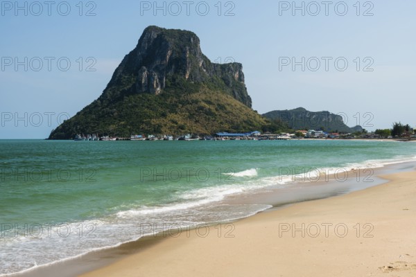 Lonely beach, Ao Noi Beach, Prachuap Khiri Khan, Prachuap Khiri Khan Province, Central Thailand,