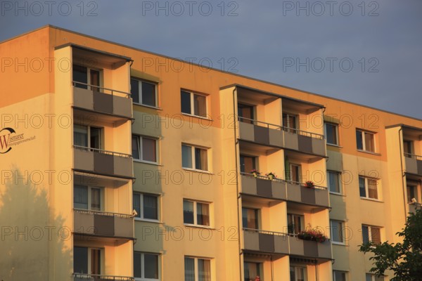 Rental apartments of the Weimar housing cooperative, prefabricated building, balconies, renovated,