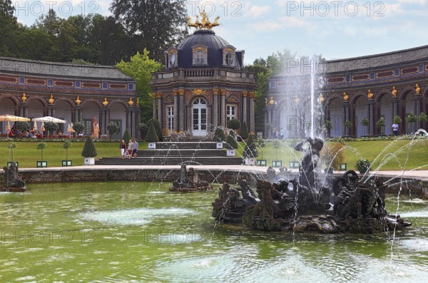 Water features of the Upper Grotto, Sun Temple, Hermitage in Bayreuth, Upper Franconia, Bavaria,
