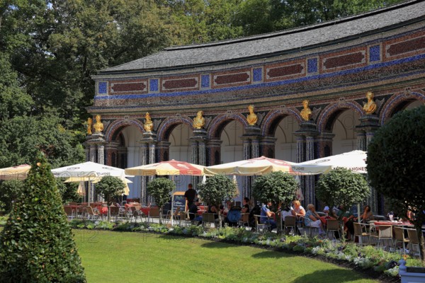 Cafe am Sonnentempel, New Palace, Hermitage in Bayreuth, Upper Franconia, Bavaria, Germany