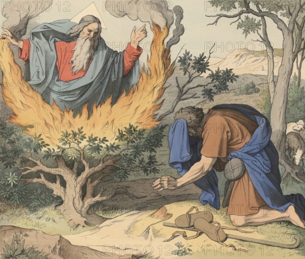 Biblical story, The Burning Bush, refers to the biblical narrative in which God Moses appears on