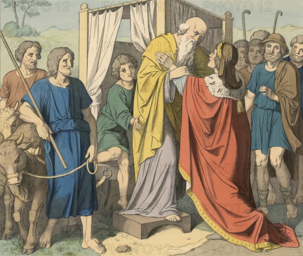 Biblical story, Jacob's journey to Egypt, is described in the Bible, where his sons first travel to