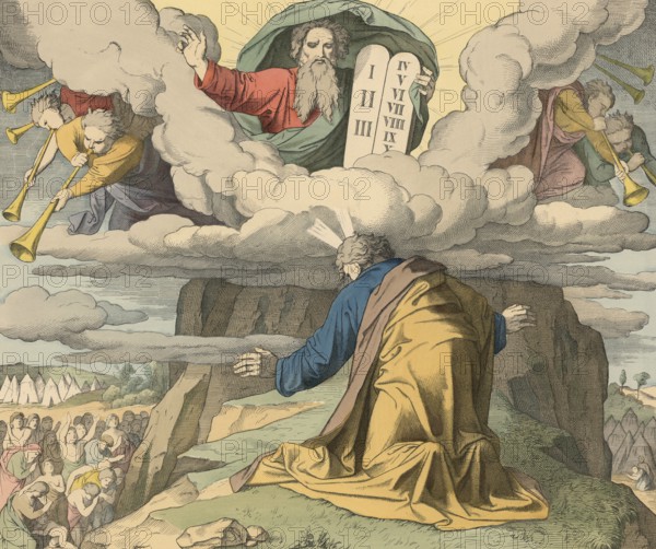 Biblical story, God gives the 10 Commandments in Sinai. God revealed himself in the midst of