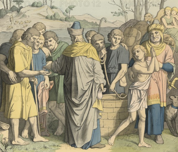 Biblical story, Joseph is sold to a foreign country, Joseph was sold by his brothers, who threw him