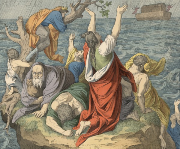 Biblical story, The Flood, a biblical narrative that describes a worldwide flood sent by God.