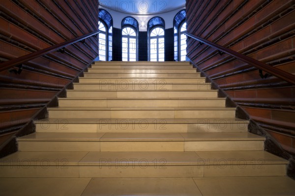 Interior view, staircase, Kontorhaus Chilehaus, Free and Hanseatic City of Hamburg, Germany