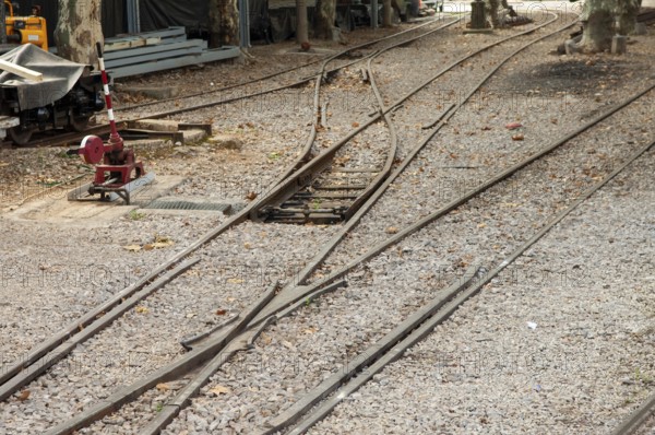 Railway tracks on which the historic Soller train runs from Palma to Soller and Port de Soller,