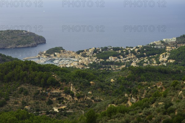 View of Port de Soller Bay, Majorca, Spain