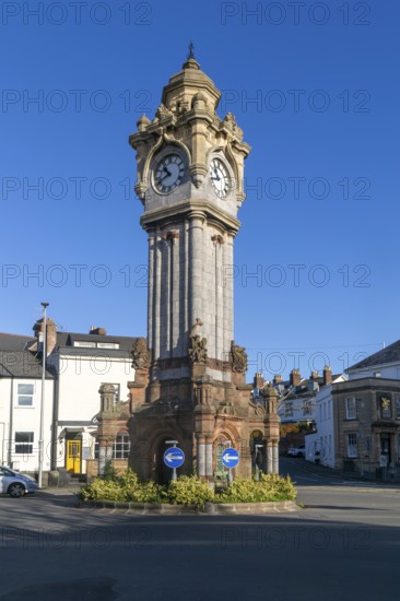 Miles Memorial Clock Tower, Queen Street, Exeter city centre, Devon, England, UK erected 1897
