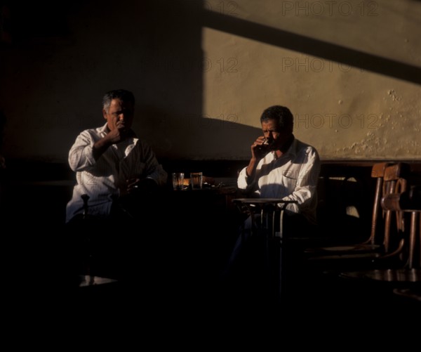 Souk, men in cafe, Amman, Jordan