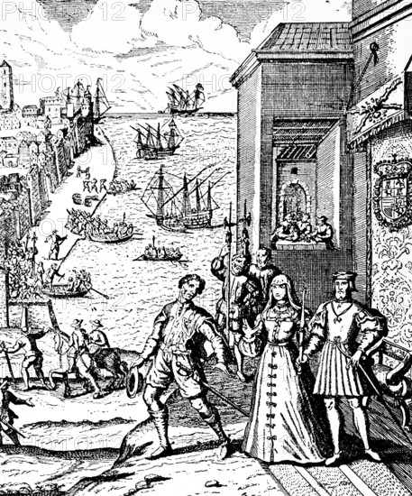 Christopher Columbus said goodbye in 1492 to King Ferdinand II of Aragon and Queen Isabella I of