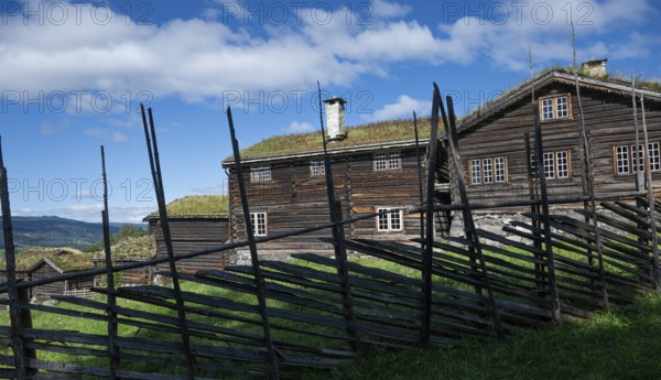 Maihaugen open-air museum with houses and objects from farms in Gudbrandsdal, Lillehammer am MjÃ¸sa
