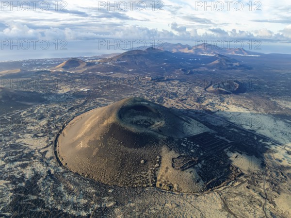 MontaÃ±a Negra volcano, picturesque volcanic landscape with volcanic craters and lava fields in