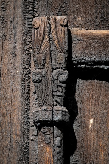 Carving, decorative element, Garmo Stave Church, Maihaugen open-air museum with houses and objects
