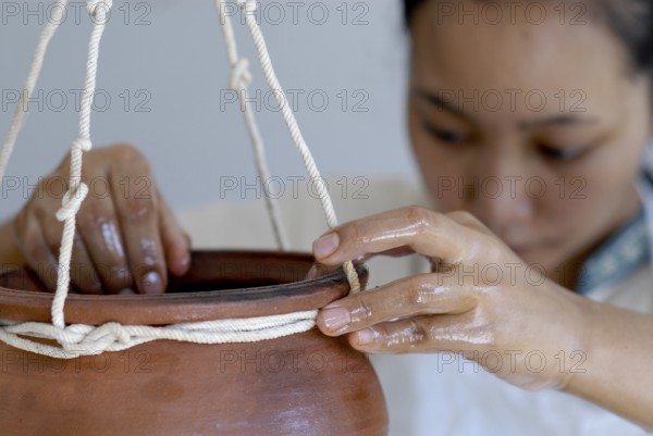 Detail forehead oil glaze or Shirodhara Ayurveda treatment with sesame oil in the spa, Udaipur,