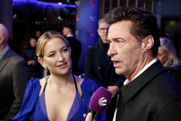Kate Hudson and Hugh Jackman at the Song Sung Blue Red Carpet Photocall at Zoo Palast Berlin on 19