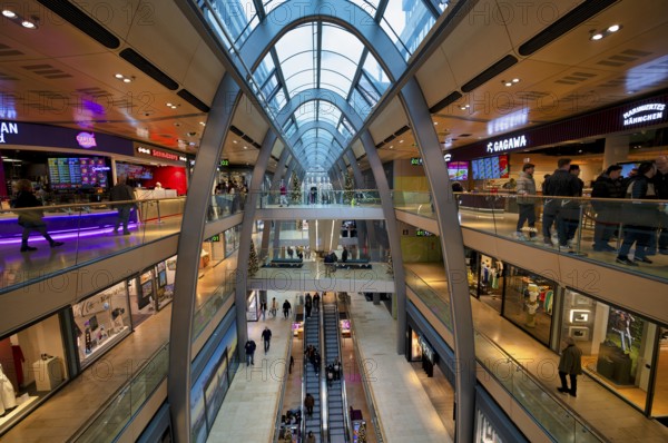 Interior view, shops, passers-by, Food Sky, shopping mall, Europa-Passage, Free and Hanseatic City