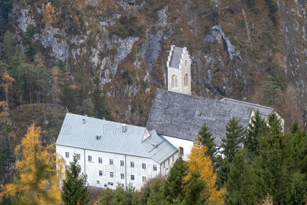 St. Georgenberg monastery and pilgrimage site in autumn, Stans, Tyrol, Austria