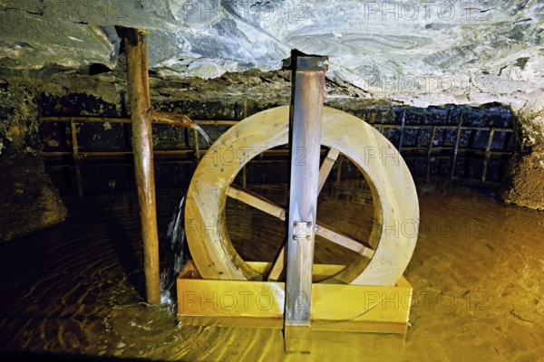 Old water wheel in the salt mine, Bex, Canton of Vaud, Switzerland