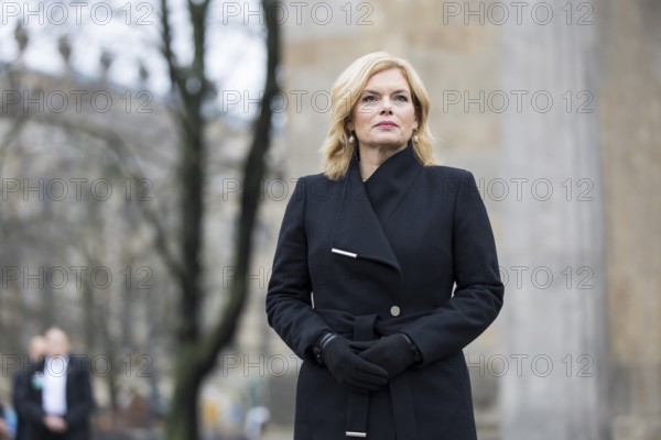 Julia Klöckner (President of the German Bundestag) in front of the Neue Wache after laying the