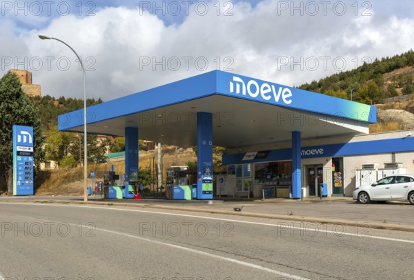 Moeve formerly Cepsa petrol gas station, Molina de AragÃ³n, Guadalajara province, Castile-La