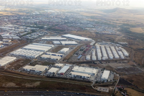 Oblique angle aerial view Las Monjas Industrial Park, PolÃ­gono Industrial Las Monjas, TorrejÃ³n de