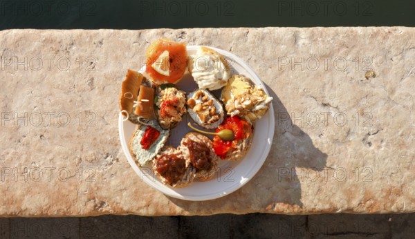 Cicchetti Veneziani, Venician Tapas, at BÃ caria Al Squero, Venice, Italy