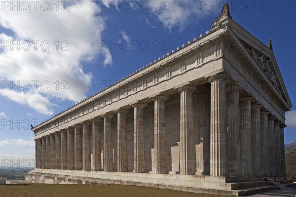 Valhalla Memorial was built as a Greek temple in the style of a Doric Peripteros, honoring