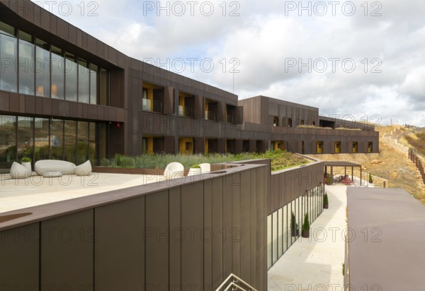Modern architecture of new Parador de Molina de AragÃ³n, Guadalajara province, Castile-La Mancha,