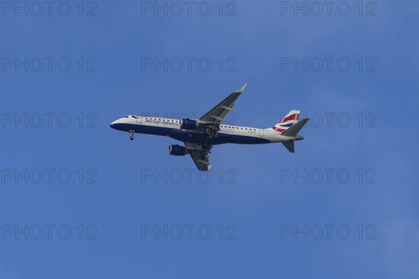 Embraer ERJ-190 jet passenger aircraft of British Airways BA CityFlyer airlines in flight on