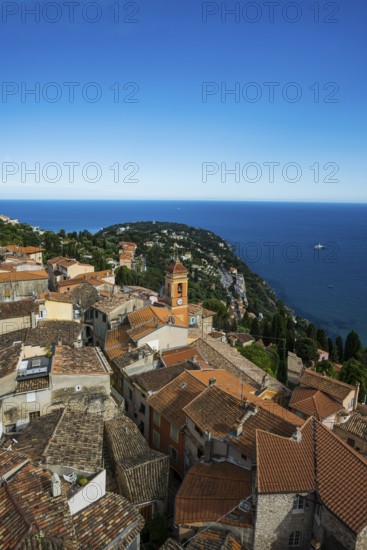 Picturesque mountain village overlooking the sea, Roquebrune, Roquebrune-Cap-Martin, near Monaco,