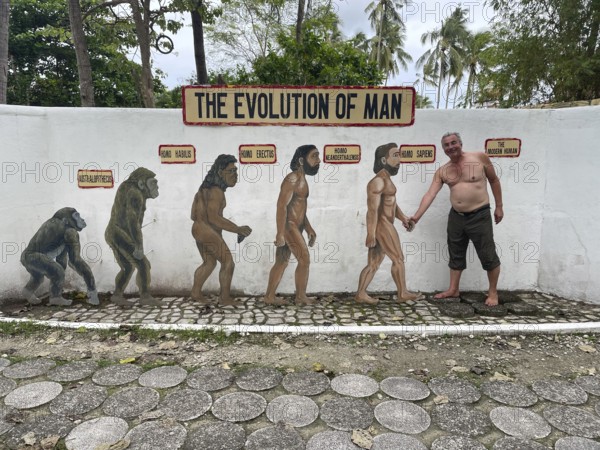 Evolution of anatomically modern man (Homo sapiens), parody, satire, funny, humour, shaking hands
