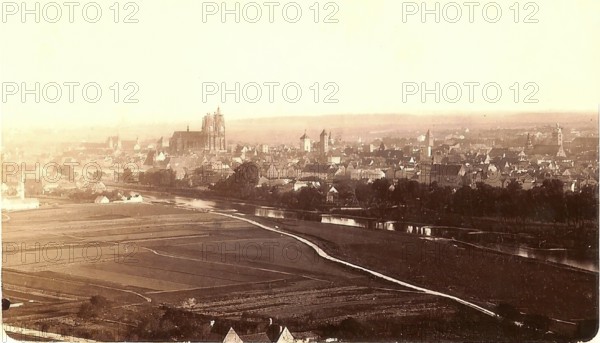 The city of Regensburg in 1866, Bavaria, Germany, Historical, digitally restored reproduction from