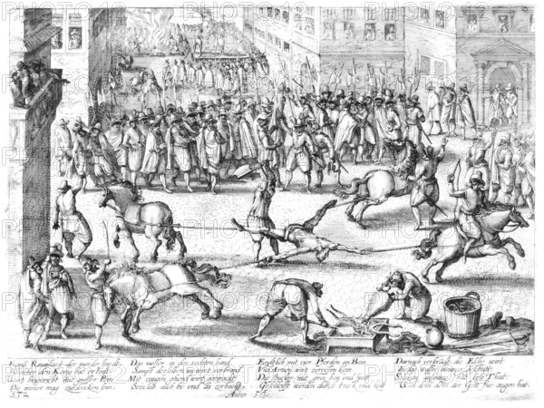 Execution of the regicide Francois Ravaillac (born 1578 in Touvre near Angoulême, died 27 May 1610