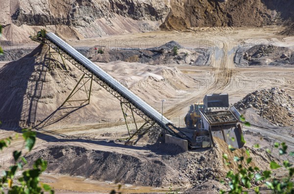 View of the sand pit of the company Radasand AB in Rada, Lidköping, Västergötland, Västra Götalands