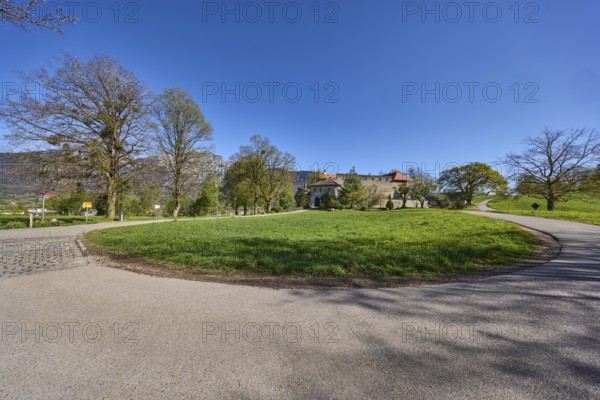Street, landscape, landscape photography, trees, lawn, footpath, blue sky, cloudless, Gmainer