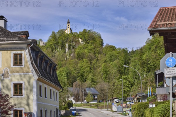 St. Pankraz, Roman Catholic pilgrimage church, church, Pankraz rock, multi-family houses, lantern,