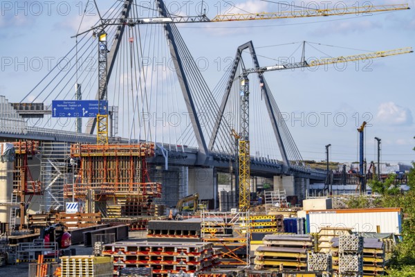 Construction site on the left bank of the Rhine for the new construction of the second motorway