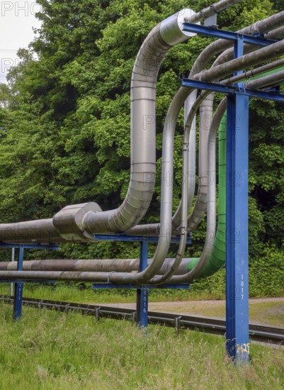 Bottrop, North Rhine-Westphalia, Germany - Ruhr Öl GmbH (BP Gelsenkirchen) long-distance pipelines.