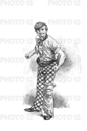 Types of small crooks, dodgy person, Pülcher, from Vienna around 1880, thug type, Historical,