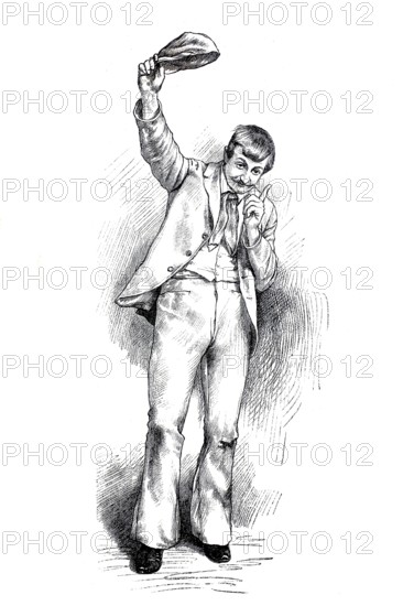 Types of petty crooks, dodgy person, Pülcher, from Vienna around 1880, musician, rogue, Historical,