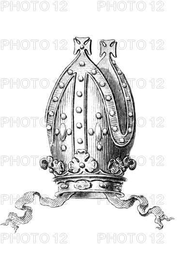 Mitre, the traditional liturgical headdress of the bishops of many Christian churches, Historic,