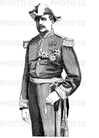 General Stoefs, supreme commander of the Brussels Civil Guard, 19th century, Belgium, Historical,